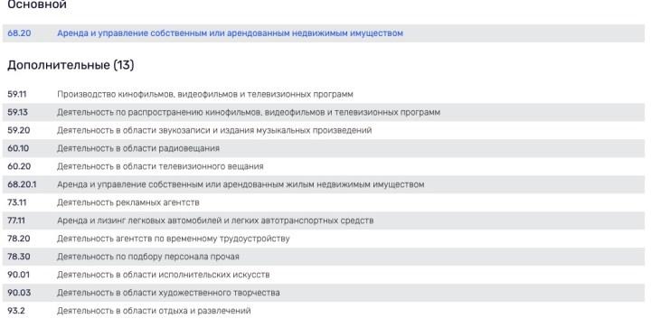 Скриншот страницы сайта rusprofile.ru