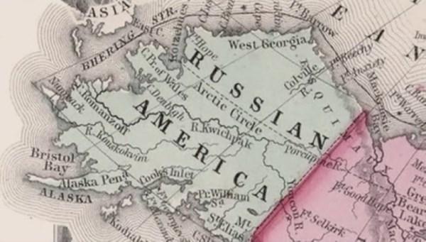карта Русской Америки
